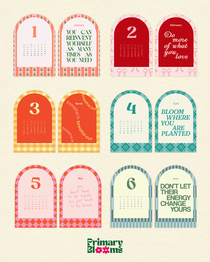 2026 Affirmations Calendar with Wood Stand