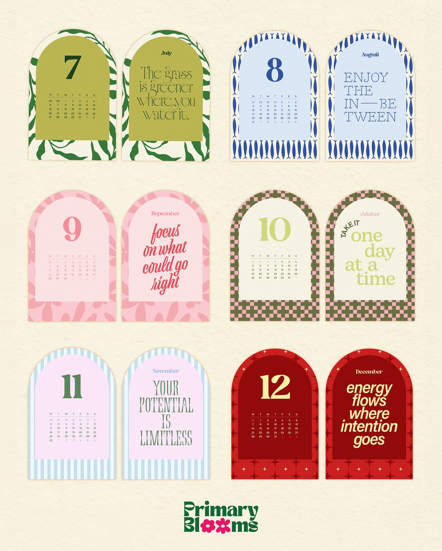 2026 Affirmations Calendar with Wood Stand