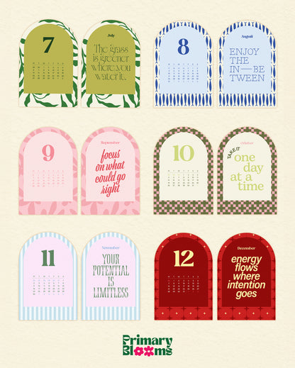 2026 Affirmations Calendar with Wood Stand