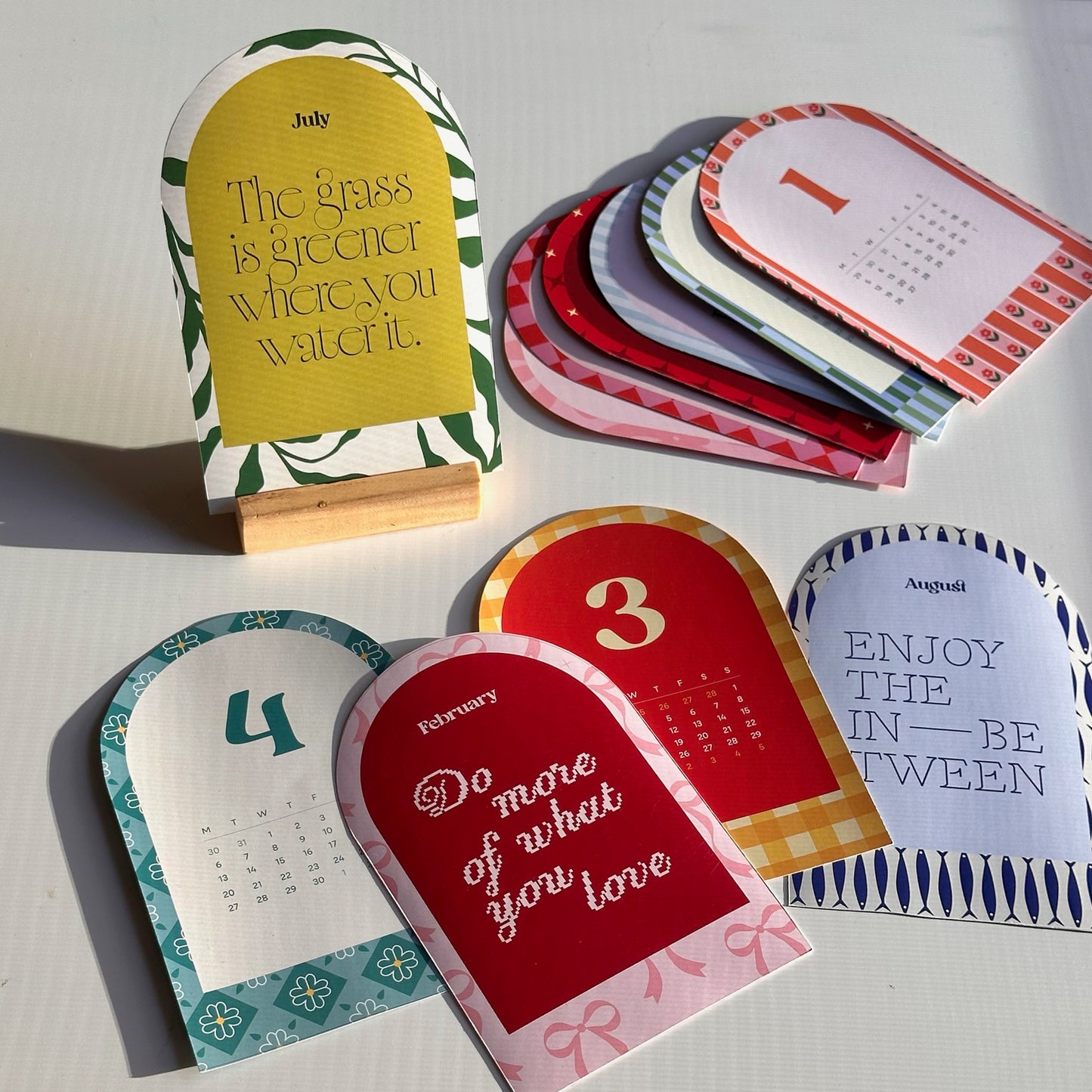 2026 Affirmations Calendar with Wood Stand