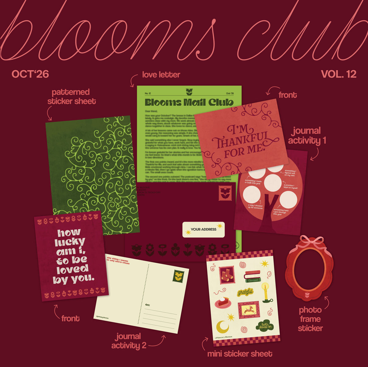 Blooms Club – a monthly snail mail club