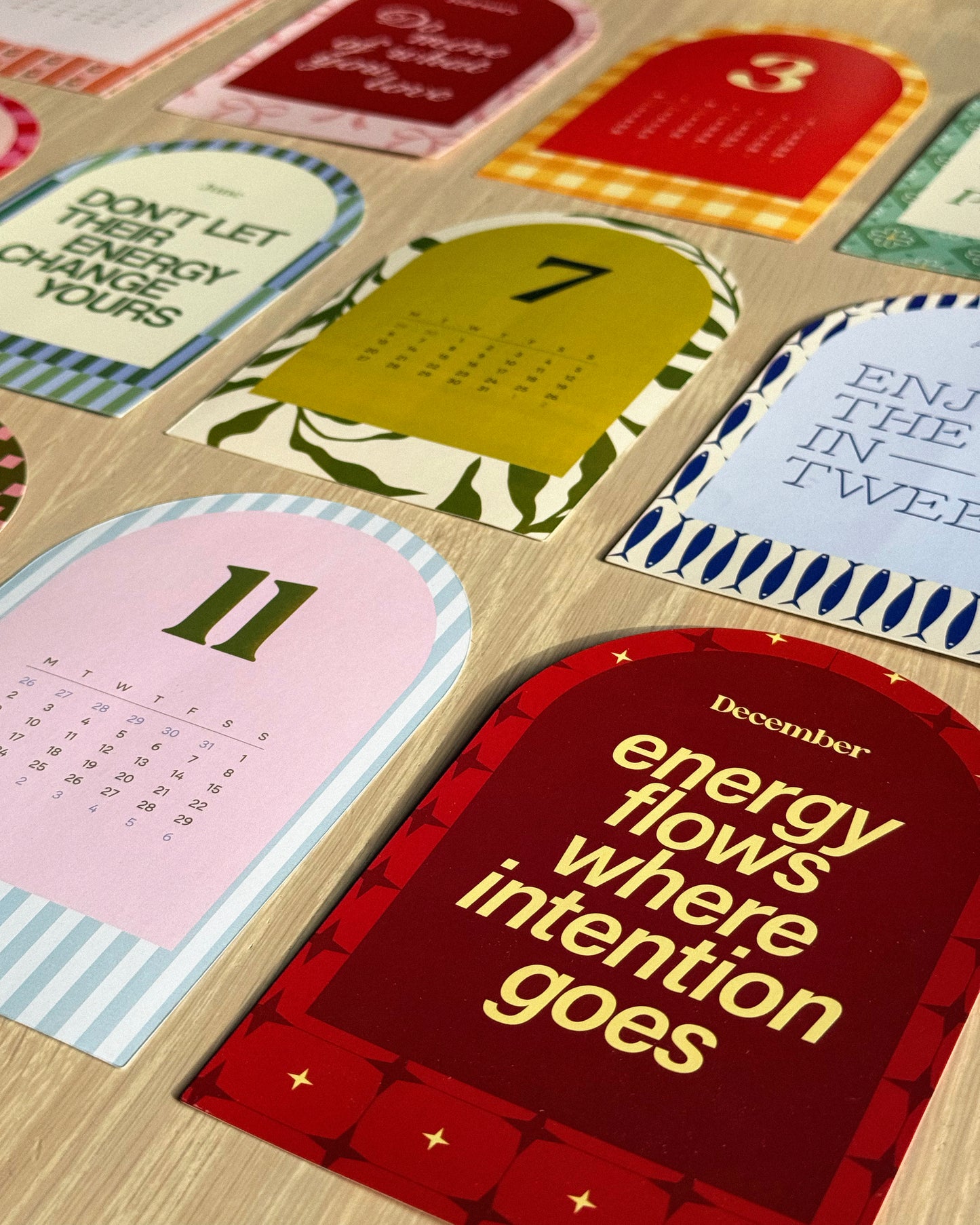 2026 Affirmations Calendar with Wood Stand