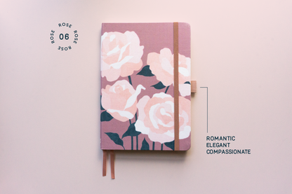 Rose Linen Journal | June Birth Flower