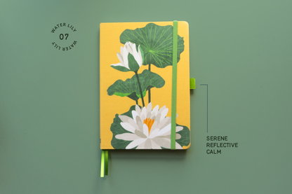 Water Lily Linen Journal | July Birth Flower